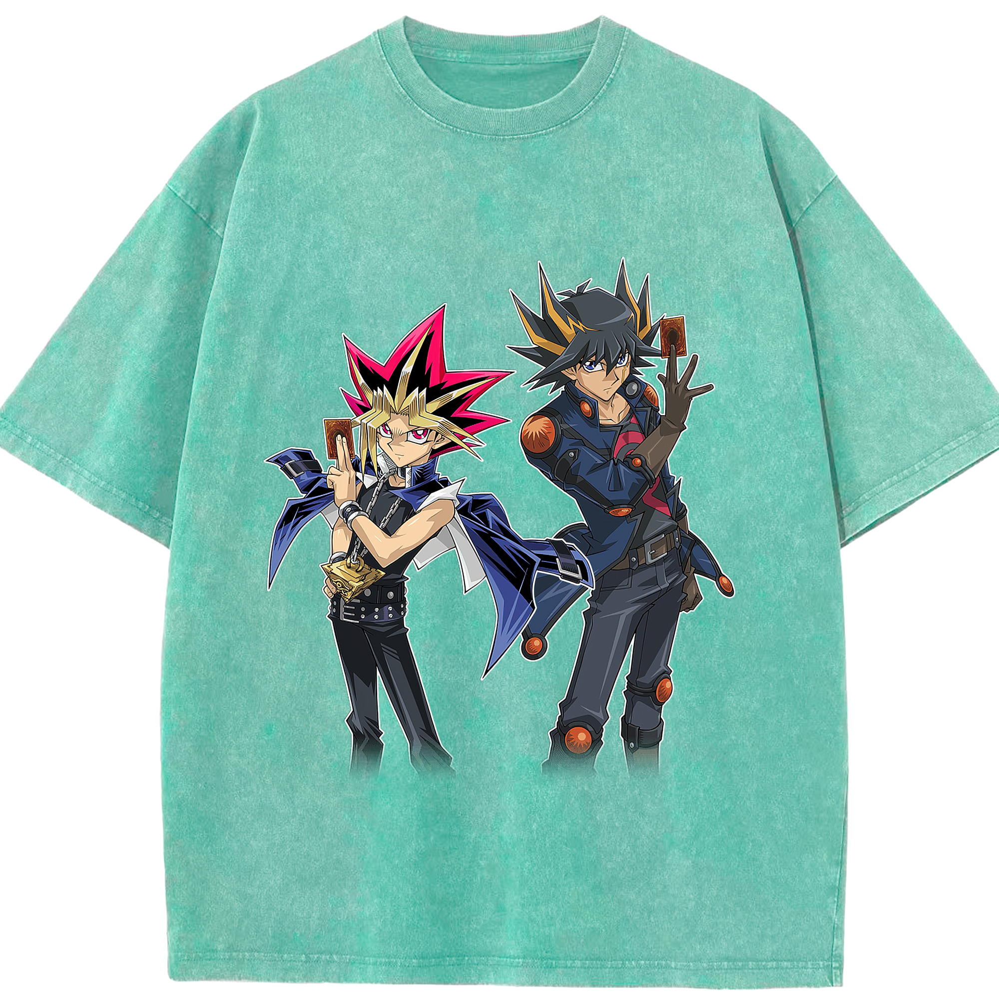 （画像用） 遊☆戯☆王 Yu-Gi-Oh! 綿100% ヴィンテージ風 半袖Tシャツ（フロントプリント）